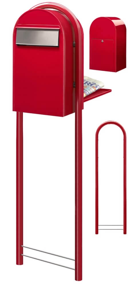 Mailbox Grande B 3001 i Bright red Bobi 6417237034229