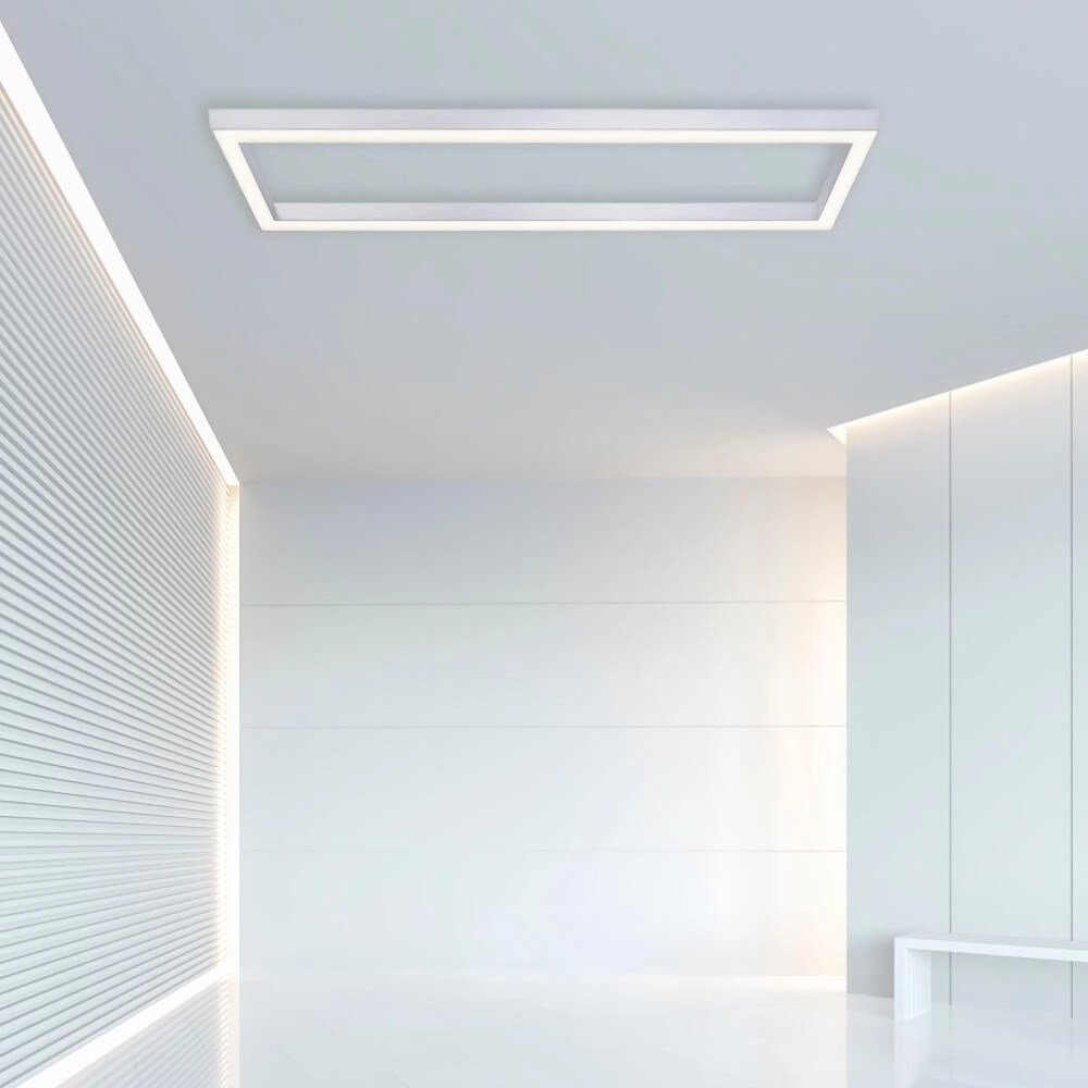 Rectangular ceiling lamp Pure Lines Square aluminum Paul Neuhaus 4012248357934