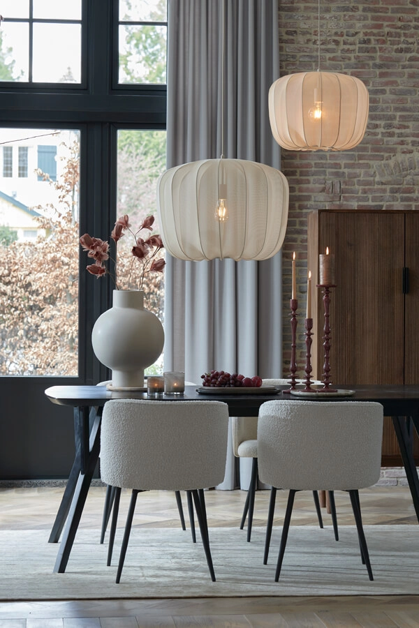 Japandi pendant lamp Plumeria cream Ø 50cm