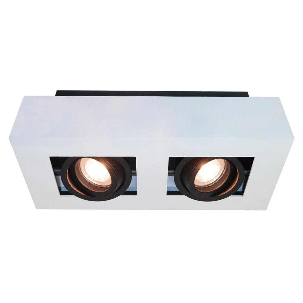 Double surface-mounted spot Bosco White