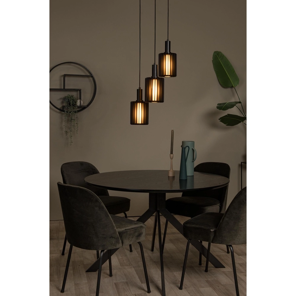 3-light pendant lamp Lambres Black Lucide 5411212452900