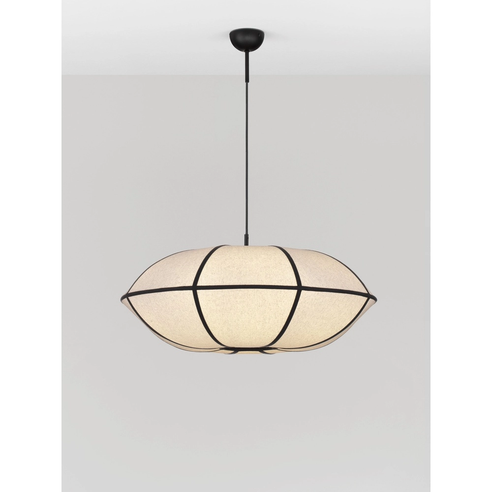 Pendant lamp Brera black with white Ø 70cm Lyora 5212017493576