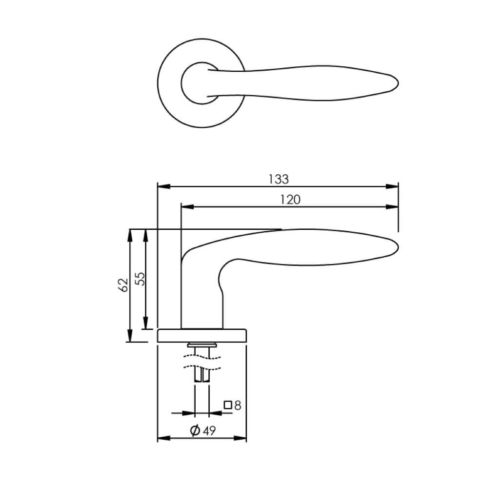 Door handle Sigaar nickel matt Intersteel 8714186068557