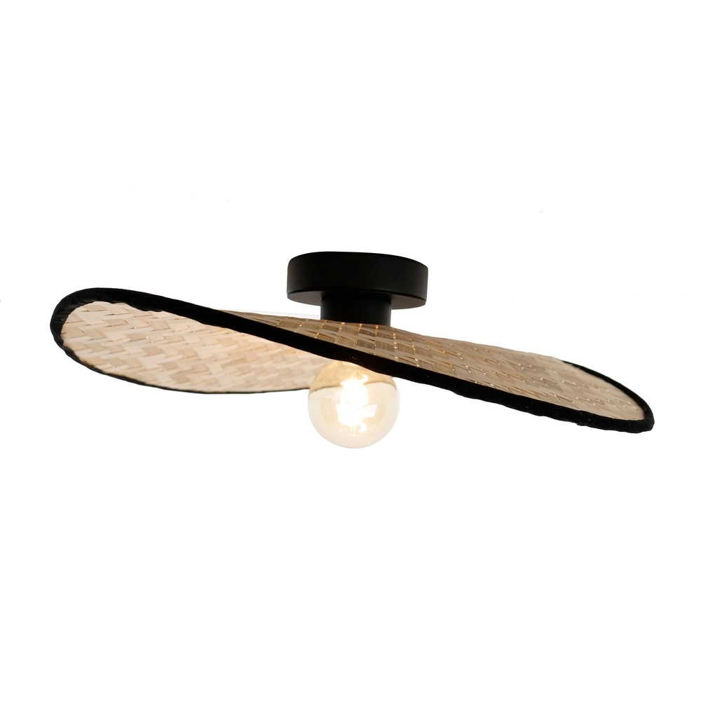 Rattan ceiling lamp Marywell 52x34cm - E27