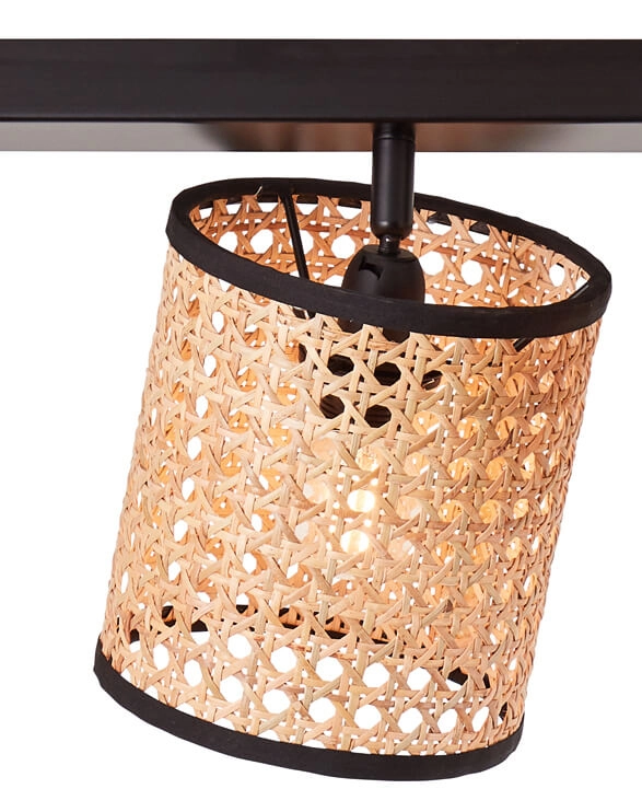 Spots Wiley 4-light black with rattan Brilliant 4004353394850