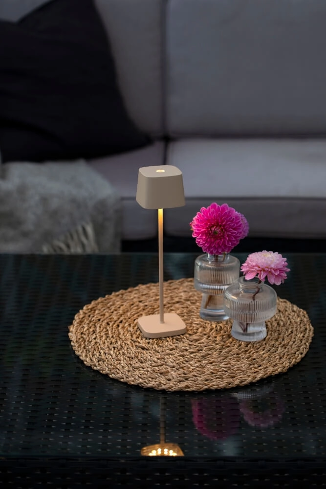 Rechargeable table lamp Capri mini sand brown KonstSmide 7318307829334
