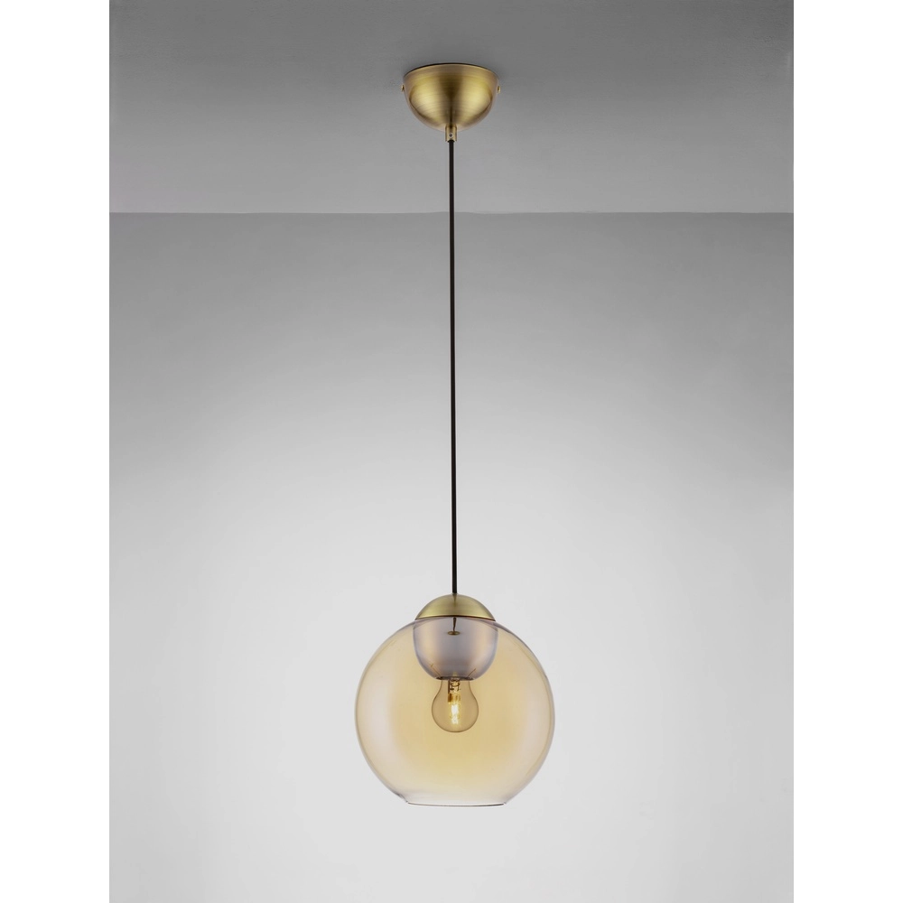Design pendant lamp Midori Amber glass