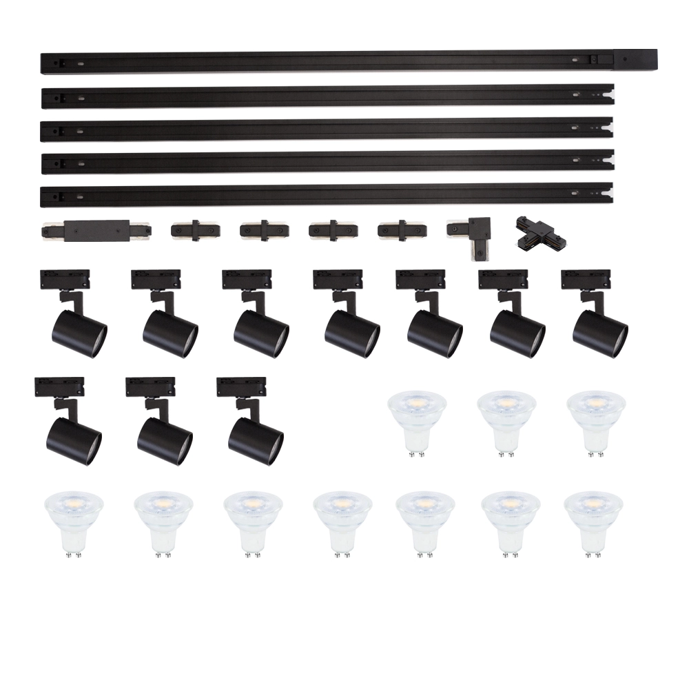 Rail set 5 meters Unik with 10 spotlights