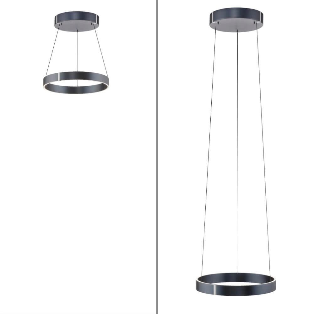 Round hanging lamp Pure E-Clipse gray Ø 50cm Paul Neuhaus 4012248372319