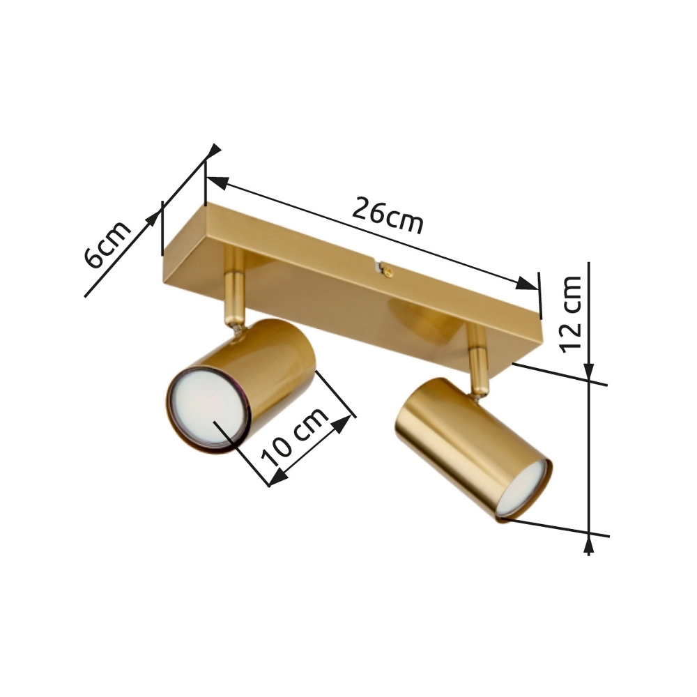 Ceiling lamp 2-lights Robby Gold Globo 9007371455072