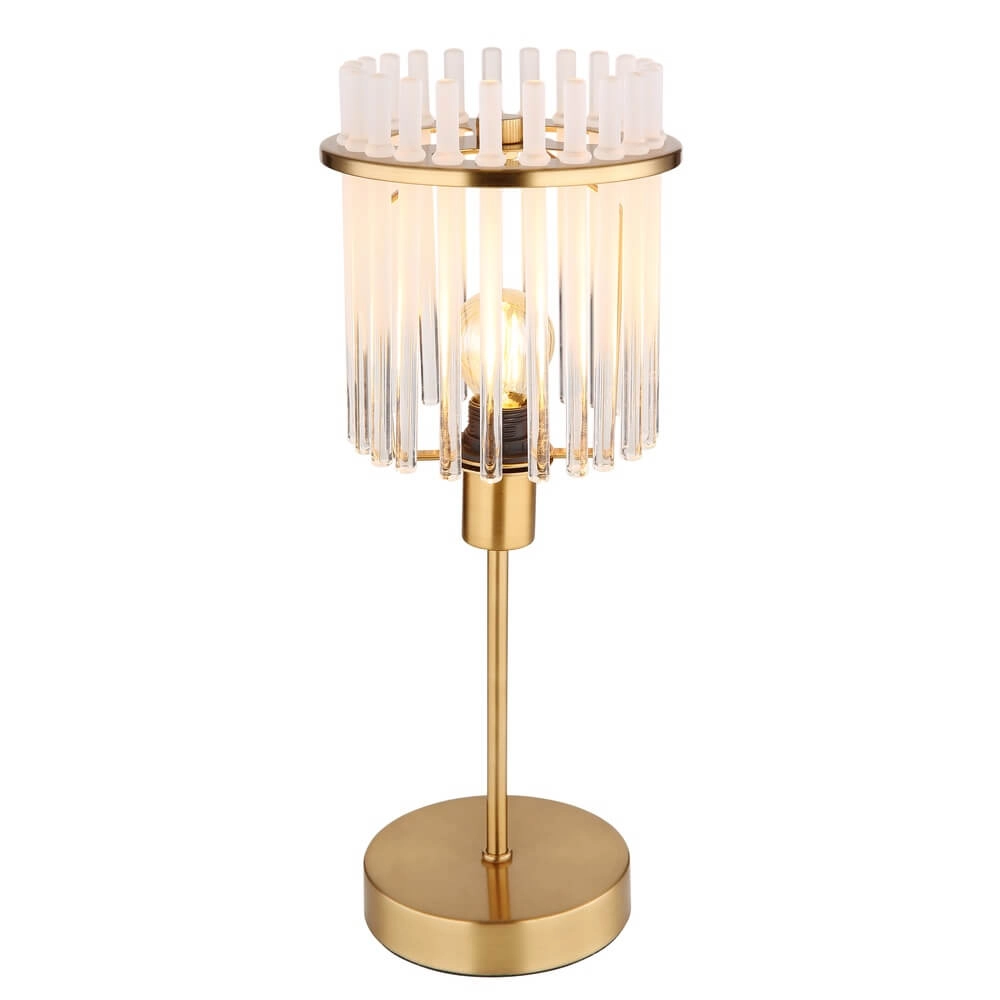 Golden table lamp Gorley with glass Ø 15cm