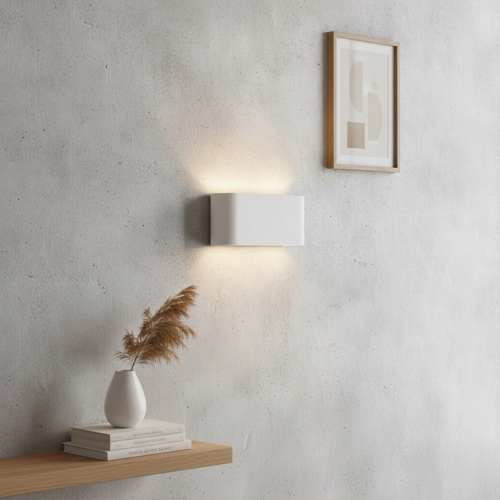 Unique wall lamp Lille White with ridges