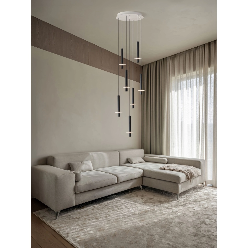 Design pendant lamp Noemi black with white Ø 47cm