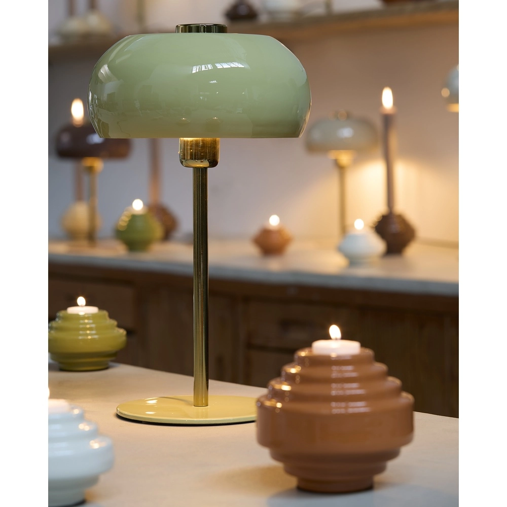 Table lamp Surin Ø 23cm - gloss light green with gold Light & Living 8717807743468