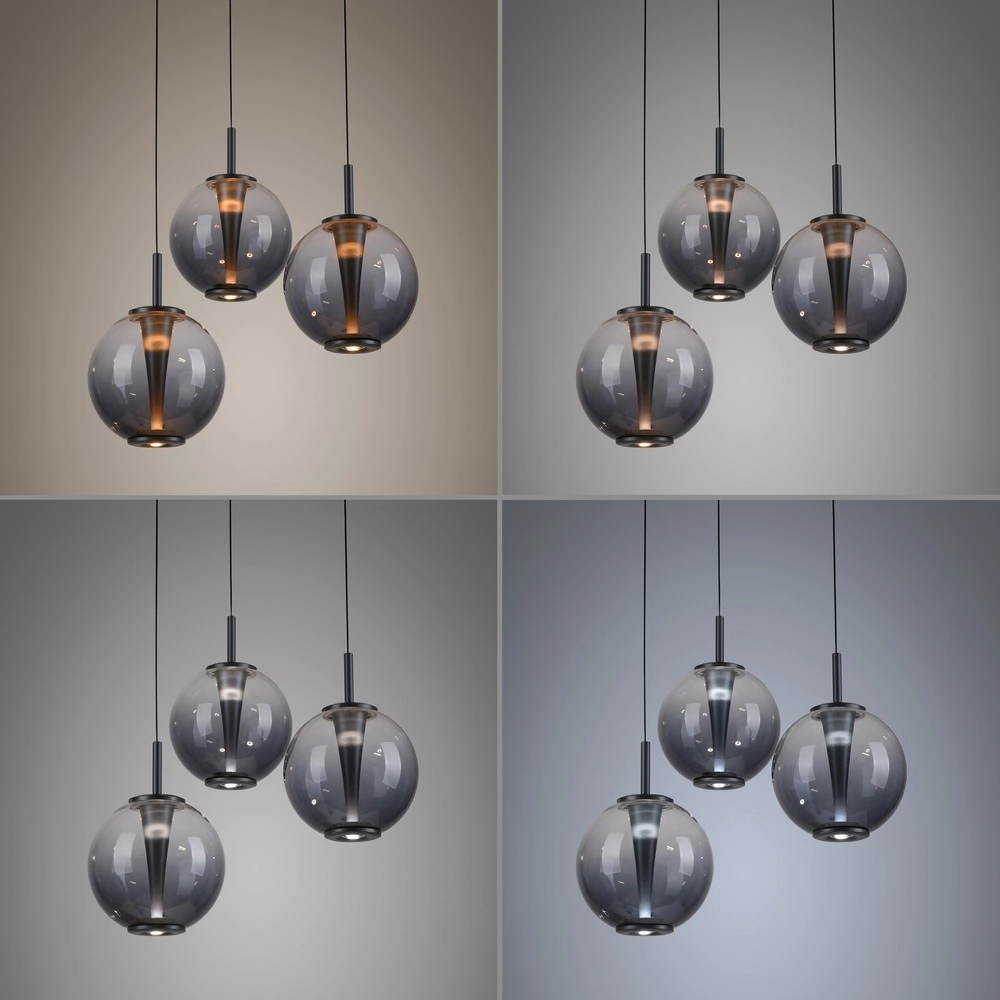 Vide pendant lamp Pure E-Infinty Mystic Grey with smoke glass Paul Neuhaus 4012248398173