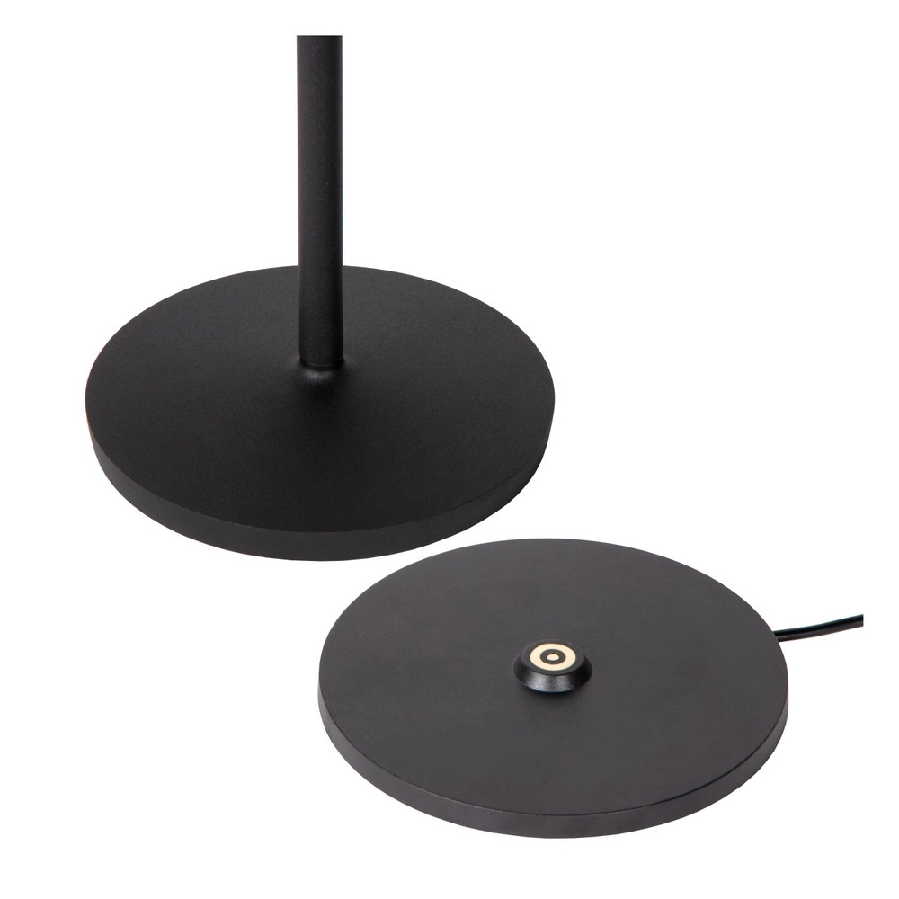 Rechargeable table lamp Justine black with charging station Lucide 5411212272171