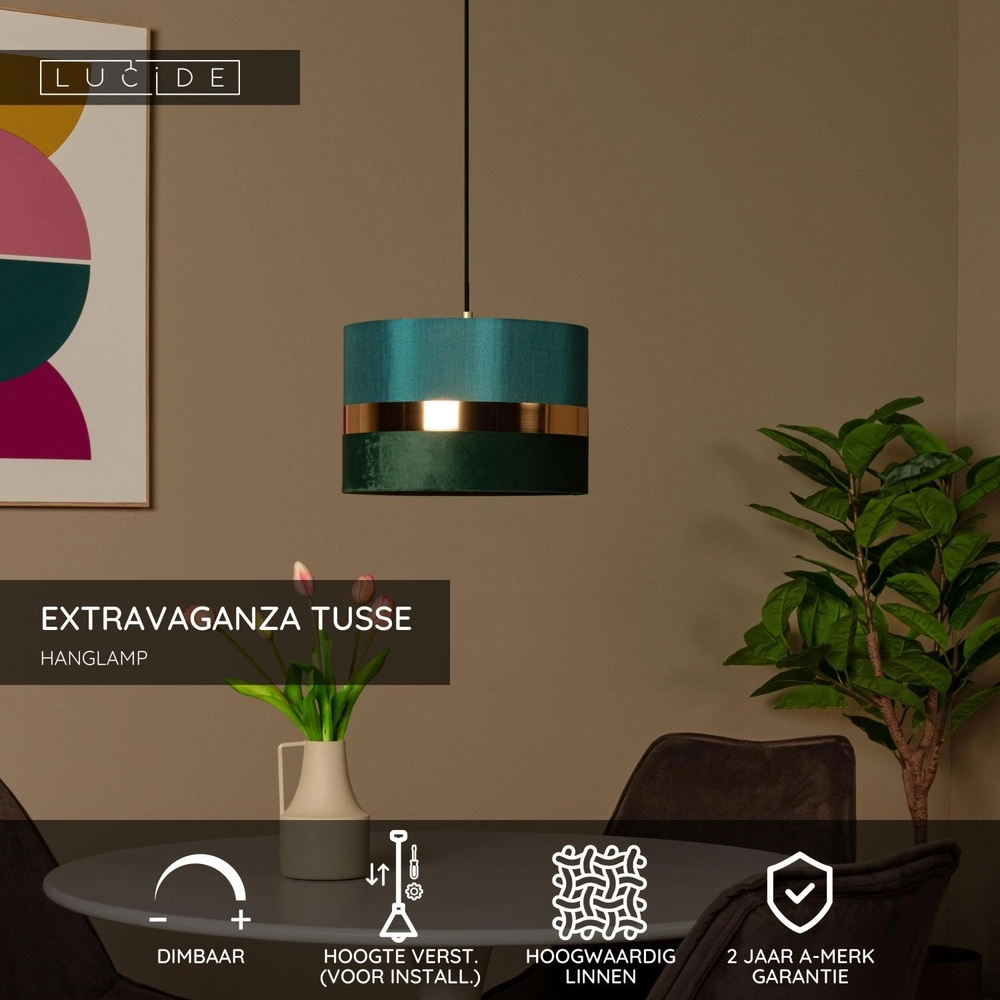 Design pendant lamp Extravaganza Tusse Green Lucide 5411212105615
