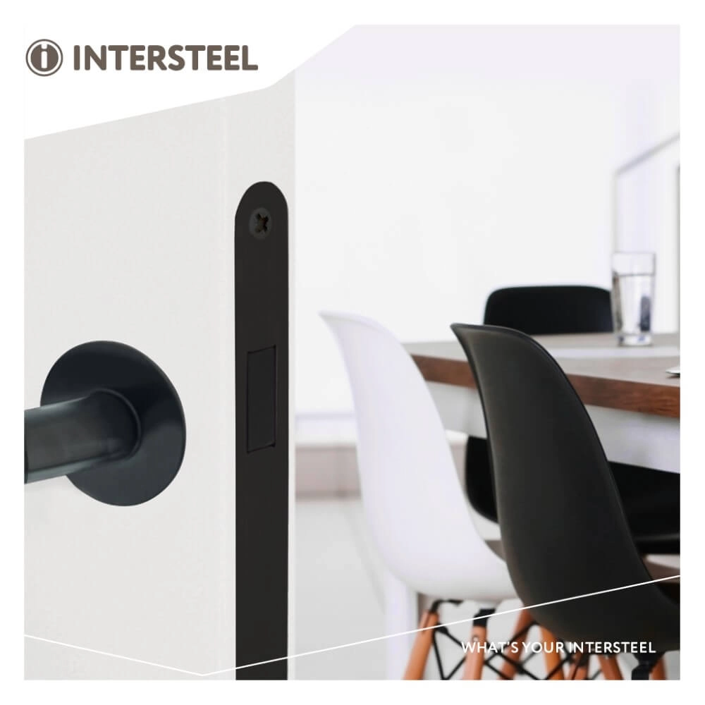 Lock case passage lock Domus magnet black rounded Intersteel 8714186463239