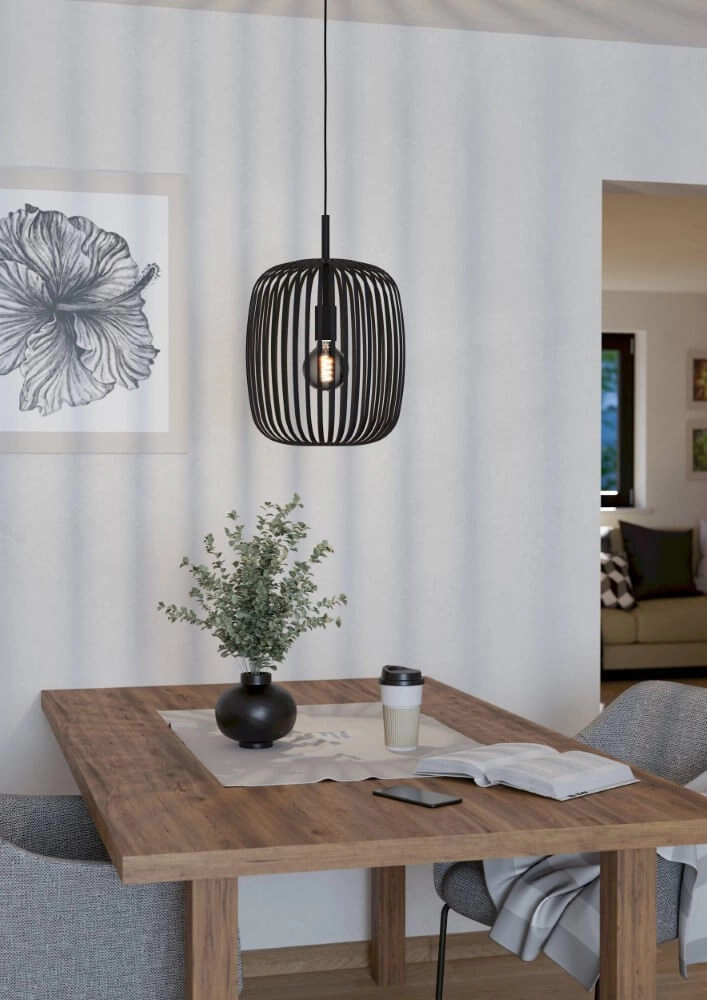 Black pendant lamp Romazzina Ø 32.5cm Eglo 9008606244287