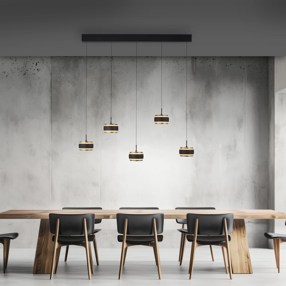 5L dining table pendant lamp Pure Falling Rings black pearl Paul Neuhaus 4012248396575