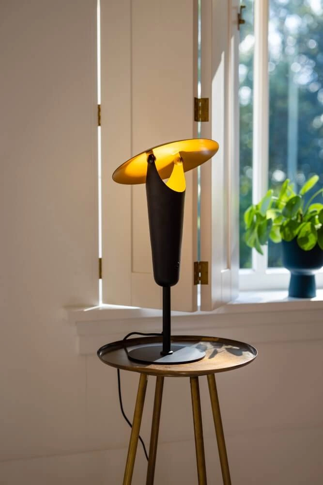 Modern table lamp The Britt black with gold ETH 8720195304432