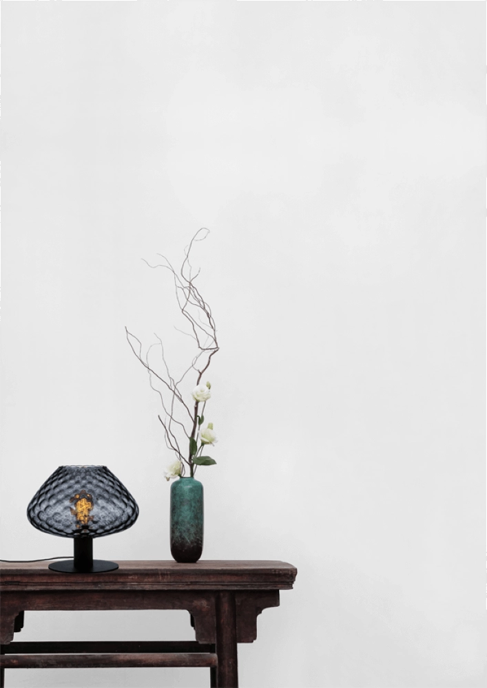 Table lamp Porto with Blossom smoke glass Masterlight 8718121271378