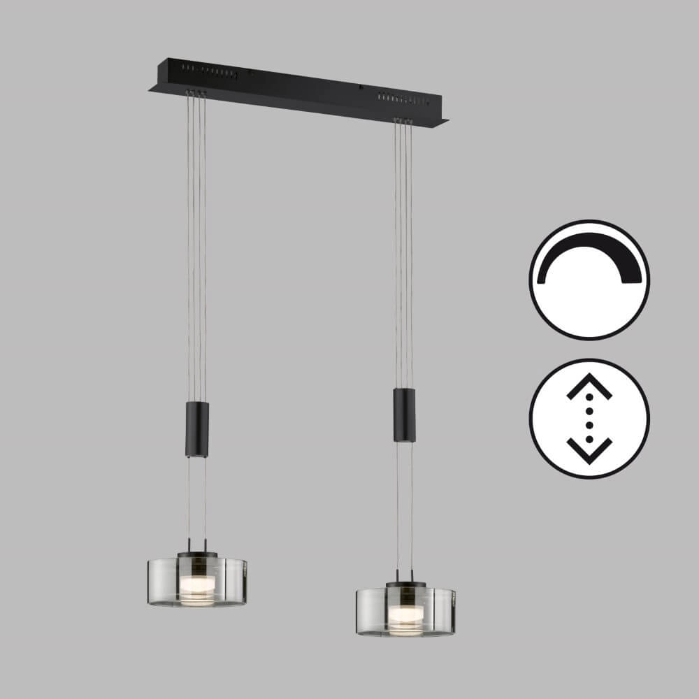 2-light hanging lamp Lavin black Fischer & Honsel 4003694610957