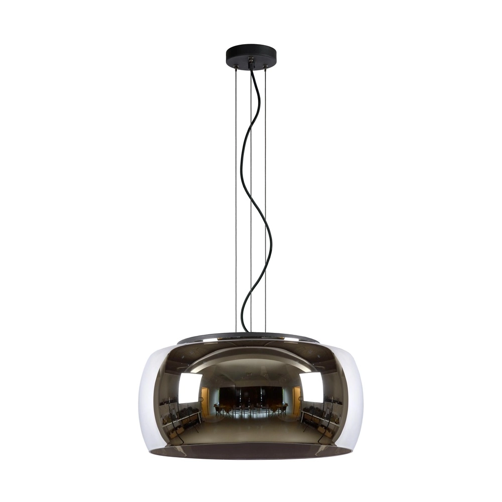 Design pendant lamp Olivia Ø 50cm black with smoke glass