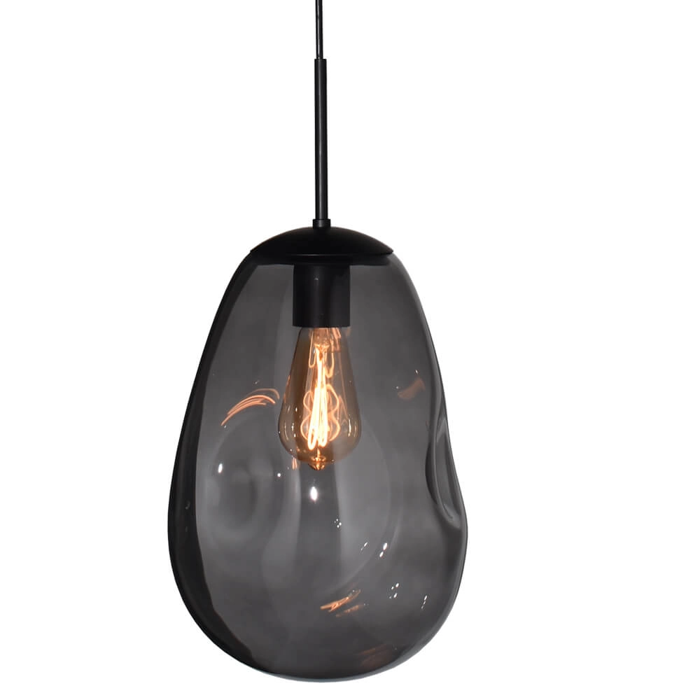 Glass hanging lamp Lava 3x smoke glass Ø 22.5cm Masterlight 8718121286037