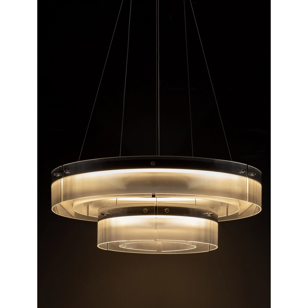 Design pendant lamp Pauline double black with glass Ø 70cm