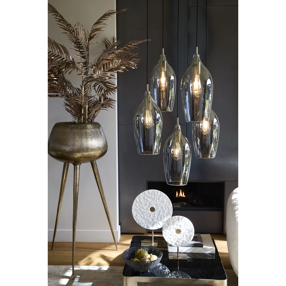 Dining table pendant lamp Lukaro 5-light - smoke glass Light & Living 8717807703288