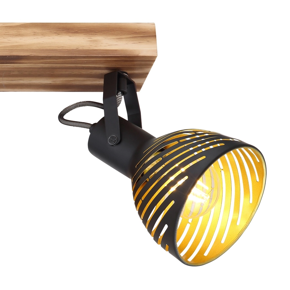 Ceiling lamp Lenna 3-light wood with black Globo 9007371425686