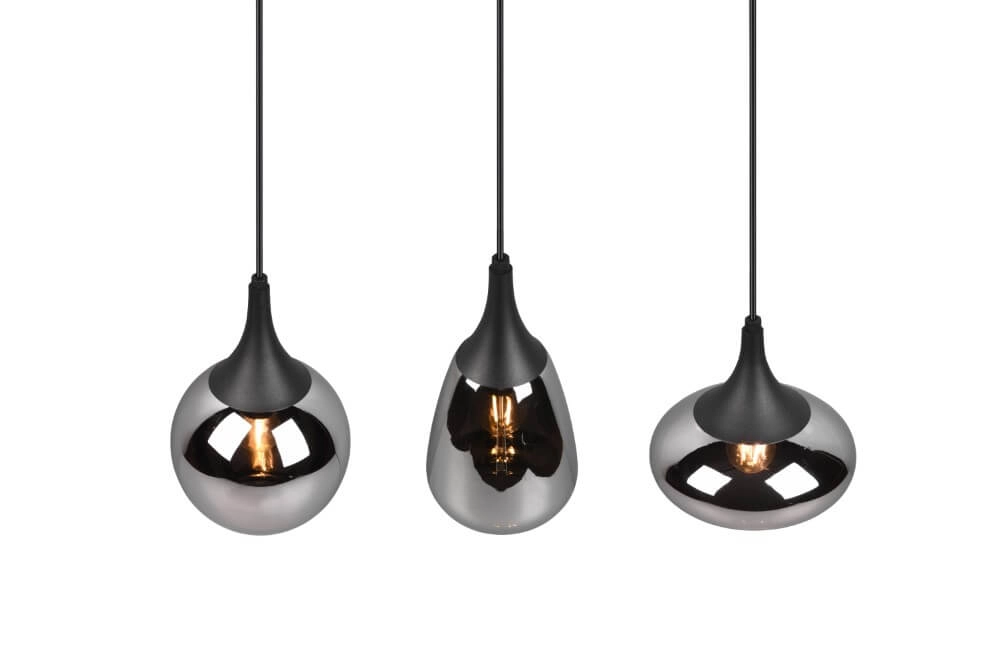 3-light hanging lamp Lumina with smoke glass Trio 4017807542271