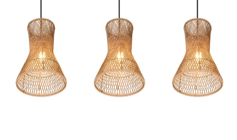 3-light pendant lamp Bijou black with rattan Trio 4017807637298