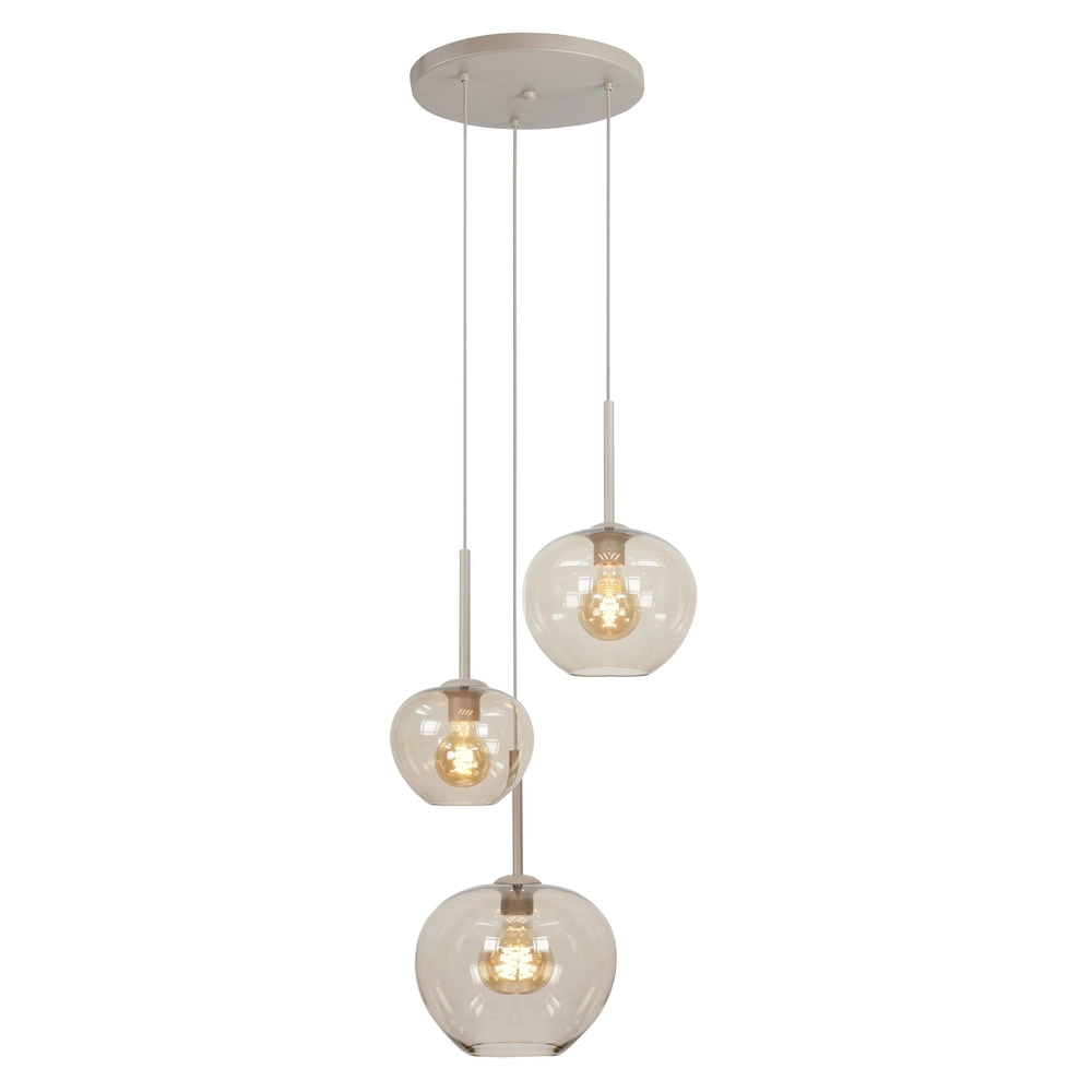 Design pendant lamp Fantasy sand brown 3-light