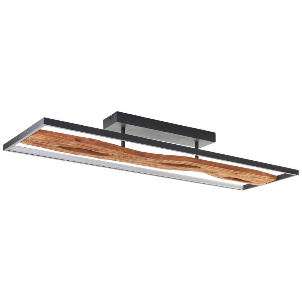 Ceiling lamp black with wood Chaumont 100cm Brilliant 4004353435270