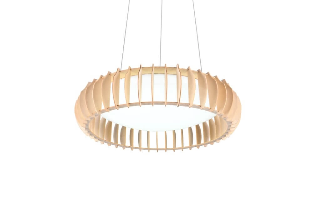 Wooden pendant lamp Monte Ø 60cm Trio 4017807600100