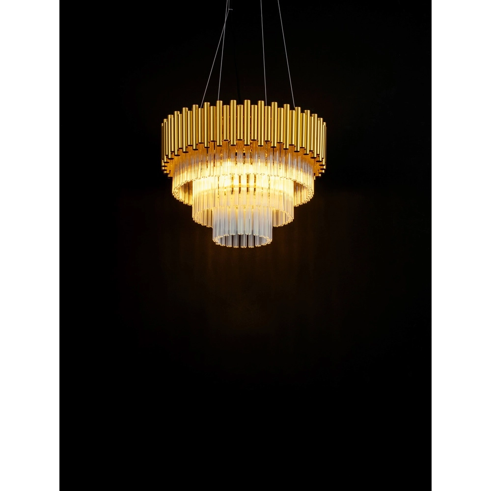 Pendant lamp Magnolia gold with crystal Ø 50cm