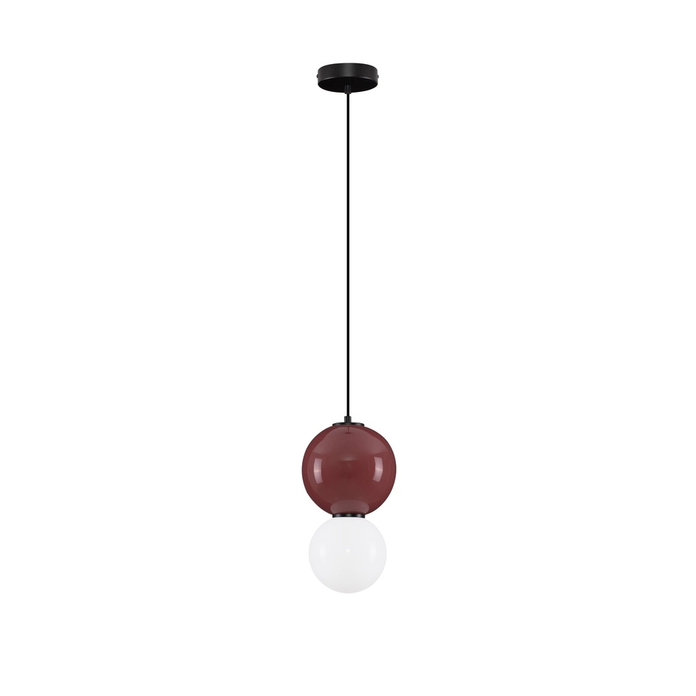Pendant lamp Noesis Ø 18cm burgundy red with white