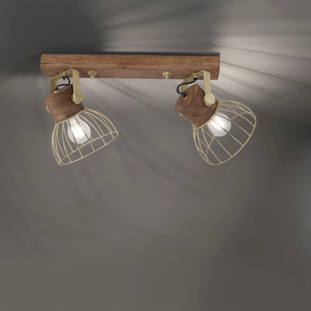 Ceiling lamp Alami Brown brass 2-lights Just Light 4043689976224