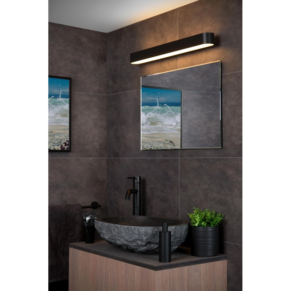 Wall lamp Madelon Suitable for bathroom black Lucide 5411212040466