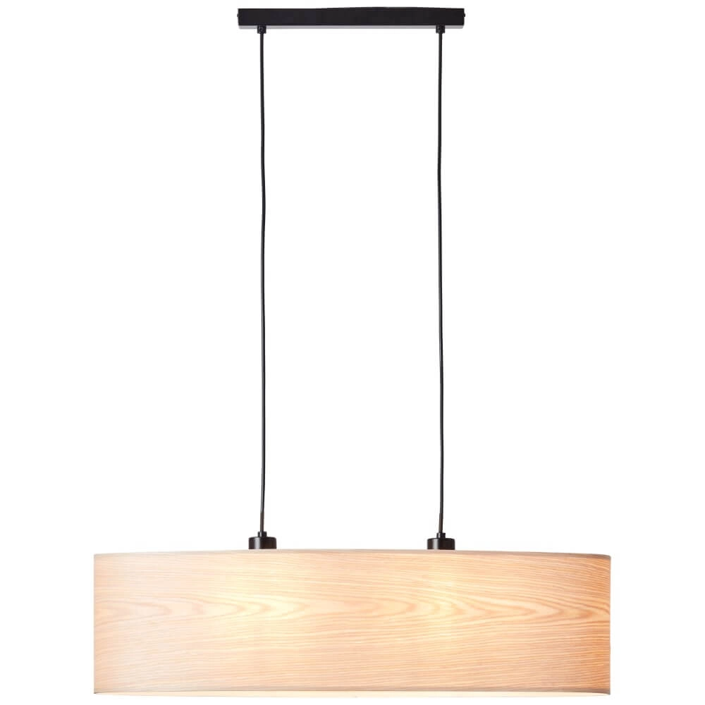 Hanging lamp Oval Romm black with wood brown