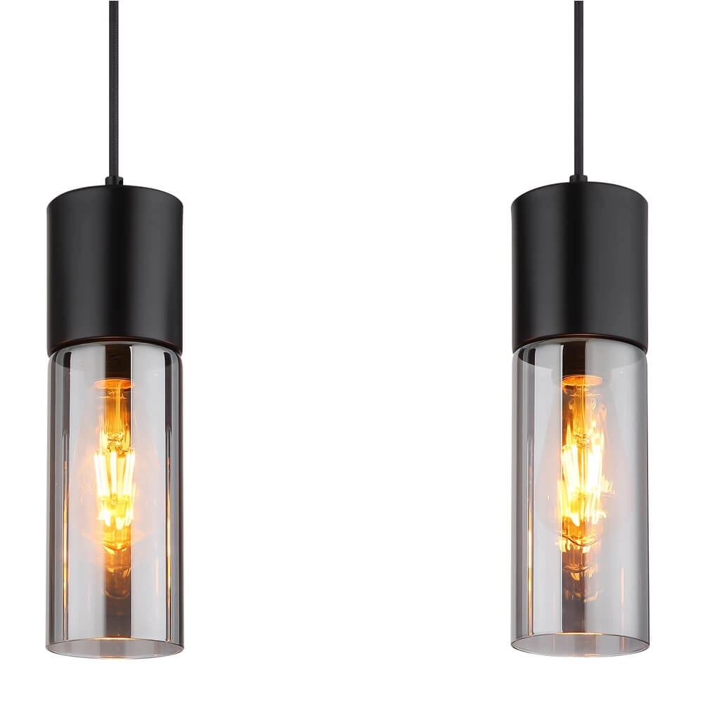 Sleek pendant lamp Annika 3-light black Globo 9007371478170