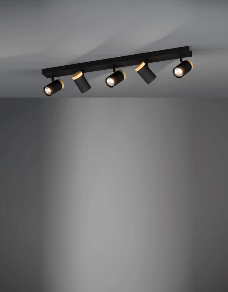 Black surface-mounted spotlight Cartagena 4-light Stars of Light 9002759396497