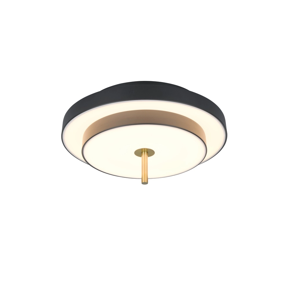 Modern ceiling lamp Keaton black with gold Ø 40cm Trio 4017807653687