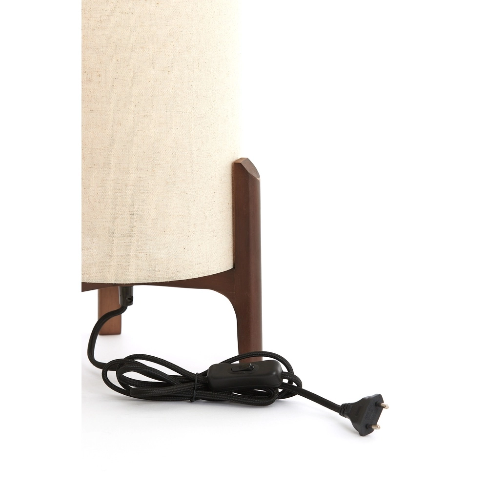 Table lamp Litto Ø 22cm - walnut with natural linen Light & Living 8717807792671