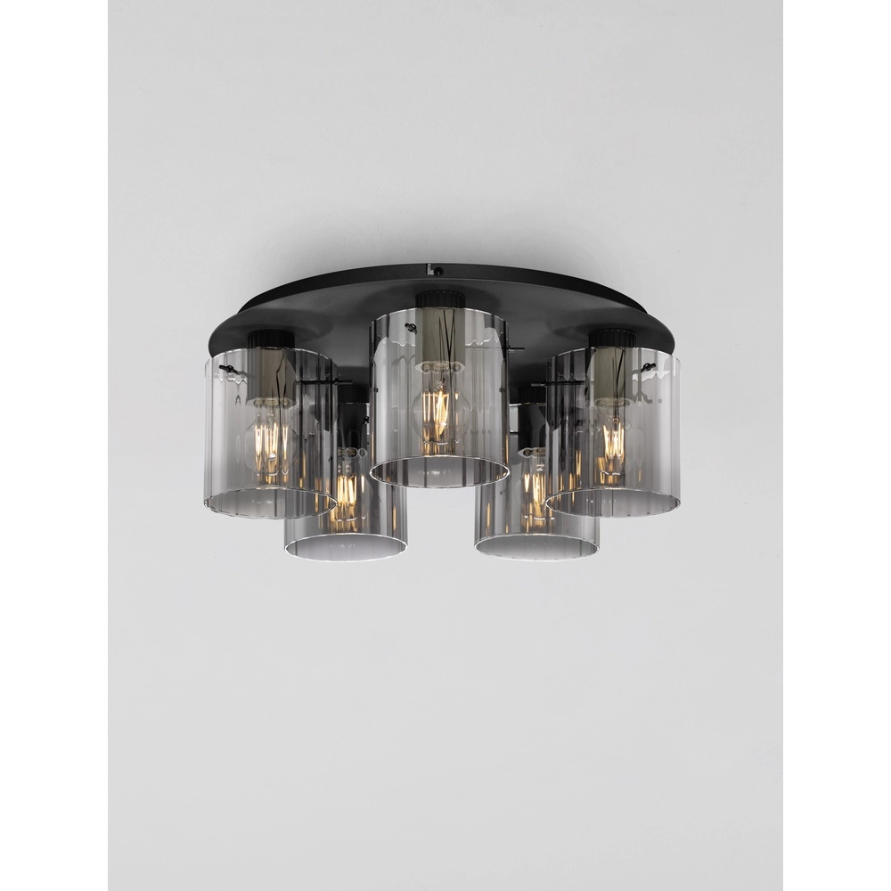 Design ceiling lamp Mirbi 5-light black