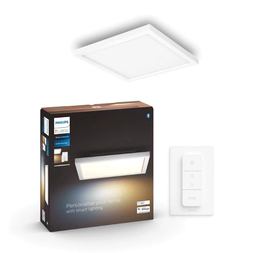Square ceiling lamp Hue Aurelle - White Ambiance 30cm White Philips 8719514382626