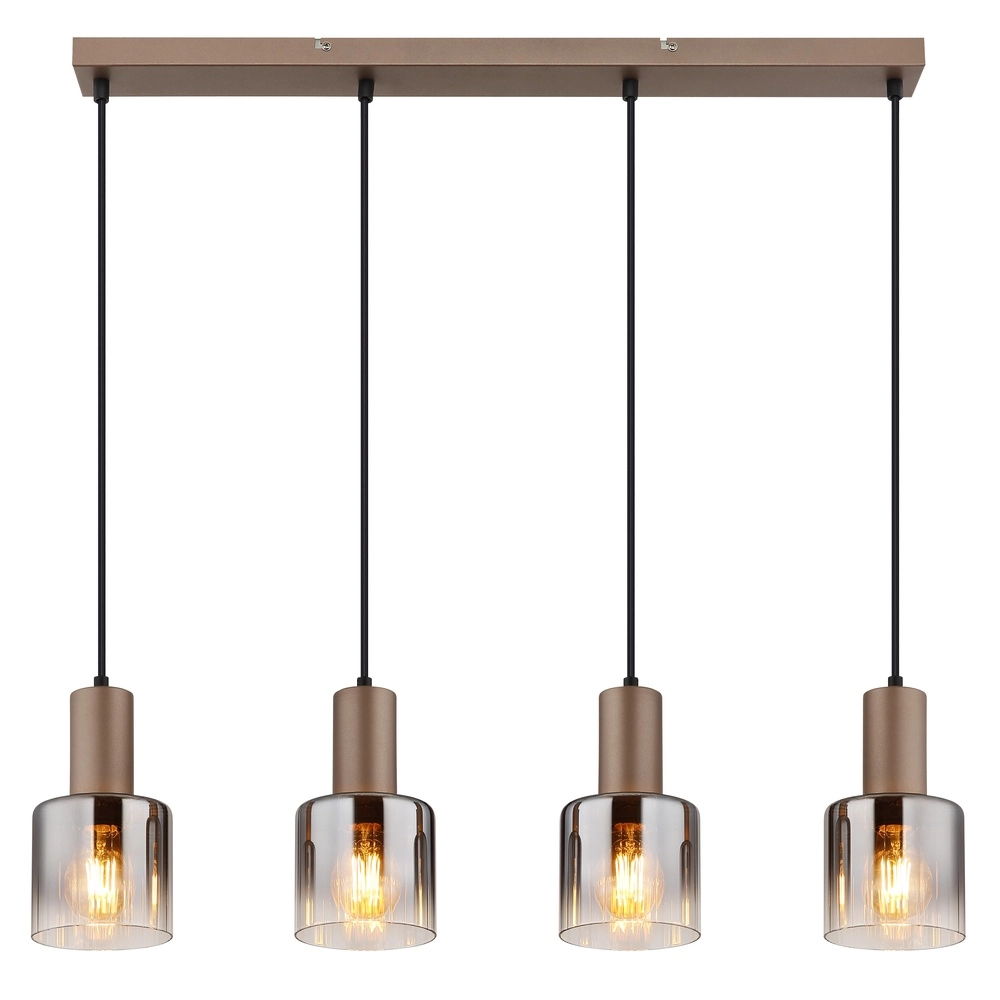 Pendant lamp Walton 4-light coffee brown Globo 9007371586189