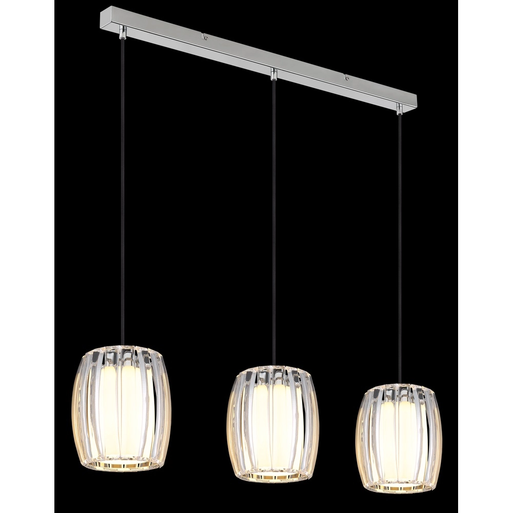 3-light pendant lamp Maribel chrome straight Globo 9007371592098